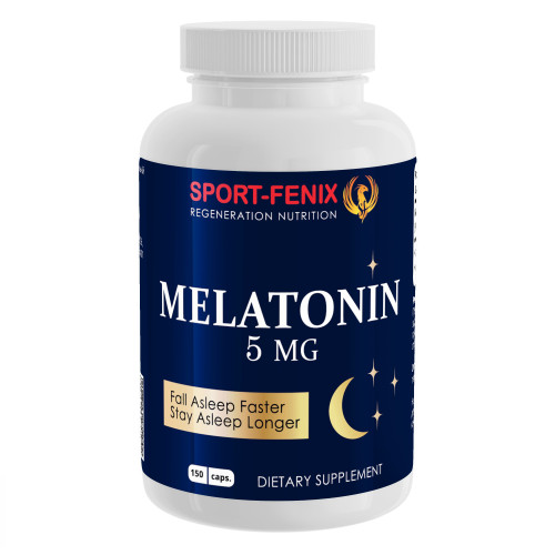 Амінокислота Мелатонін 5 мг, TM SPORT-FENIX Melatonin, 150 капсул Амінокислота Мелатонін 5 мг, TM SPORT-FENIX Melatonin, 150 капсул