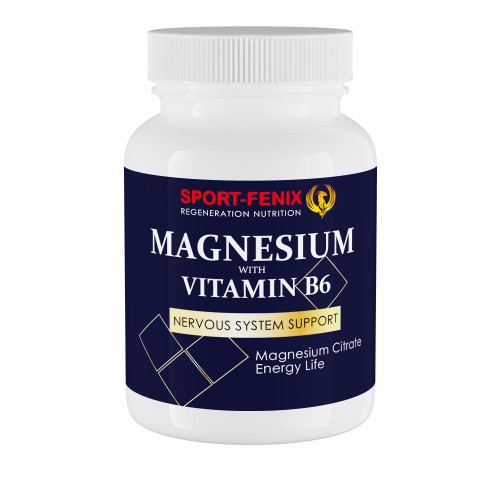 Магній з вітаміном В-6, Magnesium with Vitamin B6, SPORT-FENIX, 90 капсул Магній з вітаміном В-6, Magnesium with Vitamin B6, SPORT-FENIX, 90 капсул